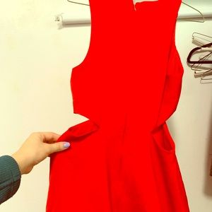 Red cutout express dress